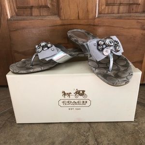 Coach silver sandals